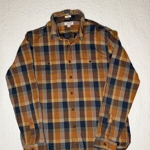 Men's Plaid Shirt - Brown and Blue